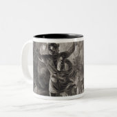 Macbeth, de drie heksen en de Hecate in Wet IV, S Tweekleurige Koffiemok (Voorkant links)