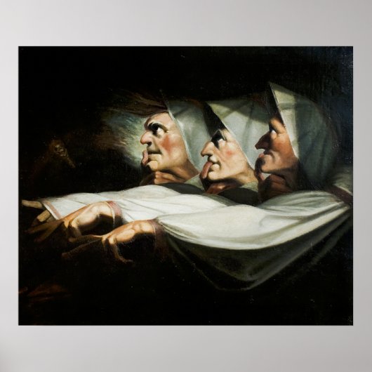 'Macbeth', de vreemde zussen van Henry Fuseli Poster (Voorkant)