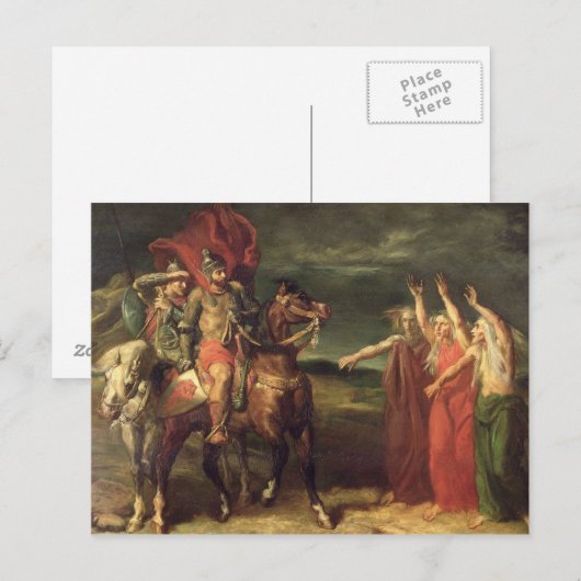 Macbeth en de drie heksen, 1855 briefkaart (Voorkant / Achterkant)