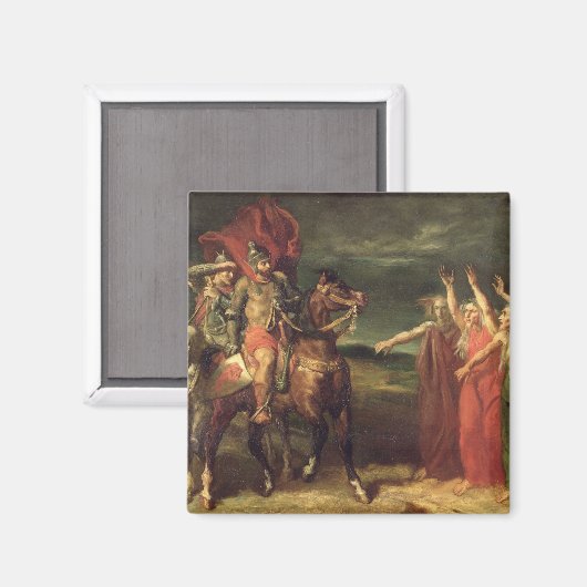 Macbeth en de drie heksen, 1855 magneet (Voorkant / Achterkant)