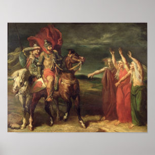 Macbeth en de drie heksen, 1855 poster
