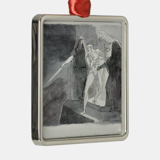 Macbeth en het gewapende hoofd metalen ornament (Rechts)