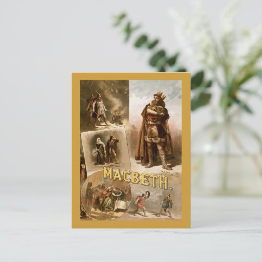 Macbeth, het spel 1884 briefkaart (Staand voorkant)