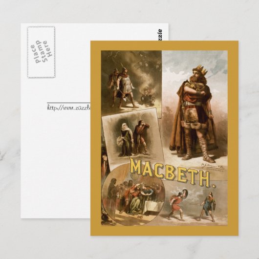 Macbeth, het spel 1884 briefkaart (Voorkant / Achterkant)