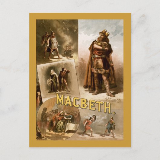 Macbeth, het spel 1884 briefkaart (Voorkant)