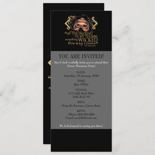 Macbeth "Iets geschopt" Citaat (Gold Version) Kaart (Voorkant / Achterkant)