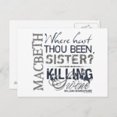 Macbeth Killing Swine Quote Briefkaart (Voorkant / Achterkant)