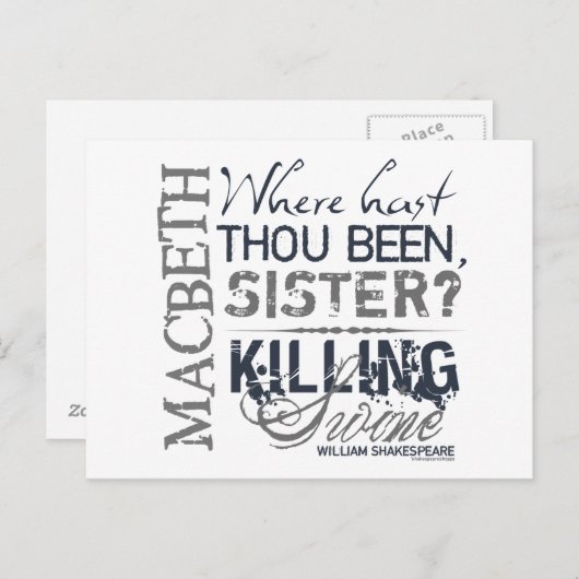 Macbeth Killing Swine Quote Briefkaart (Voorkant / Achterkant)