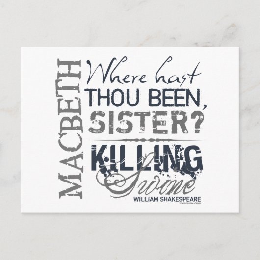 Macbeth Killing Swine Quote Briefkaart (Voorkant)