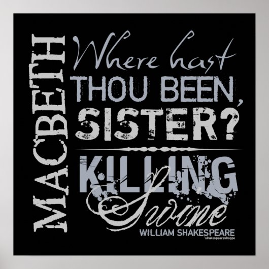 Macbeth Killing Swine Quote Poster (Voorkant)