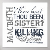 Macbeth Killing Swine Quote Poster (Voorkant)