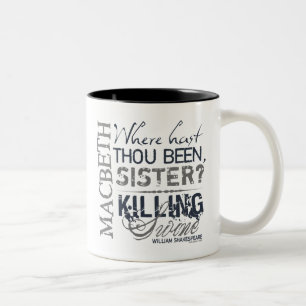 Macbeth Killing Swine Quote Tweekleurige Koffiemok