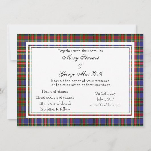MacBeth Scottish Wedding Invitation Kaart (Voorkant)