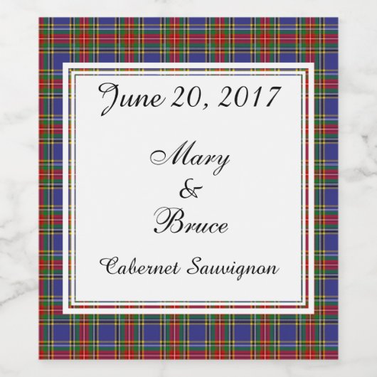 MacBeth Scottish Wedding Wine Label Wijn Etiket (Enkel label)
