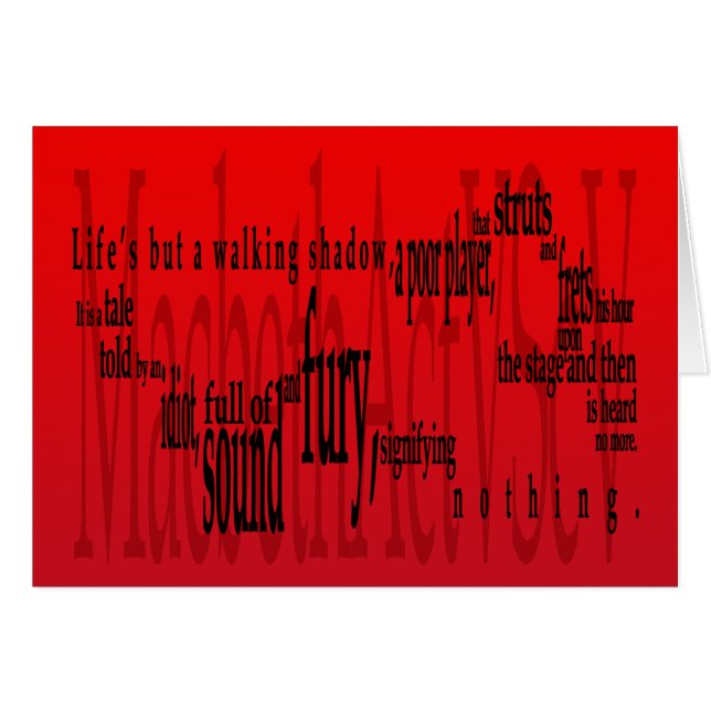 Macbeth Shakespeare, het leven maar een wandelende (Voorkant Horizontaal)
