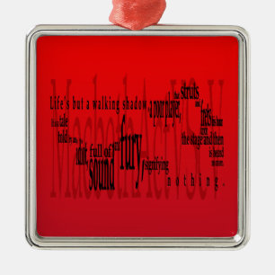 Macbeth Shakespeare, het leven maar een wandelende Metalen Ornament