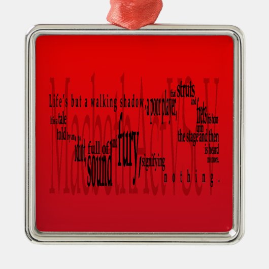 Macbeth Shakespeare, het leven maar een wandelende Metalen Ornament (Voorkant)