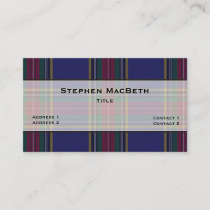MacBeth Tartan Aangepast Visitekaartje