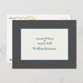 MacBeth Tartan Briefkaart Wedding Response (Voorkant / Achterkant)