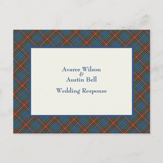 MacBeth Tartan Briefkaart Wedding Response (Voorkant)