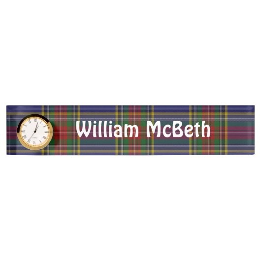 MacBeth Tartan Pset Desk Name Bord Naambordje (Voorkant)