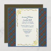 MacBeth Tartan Pset Wedding Kaart (Voorkant / Achterkant)