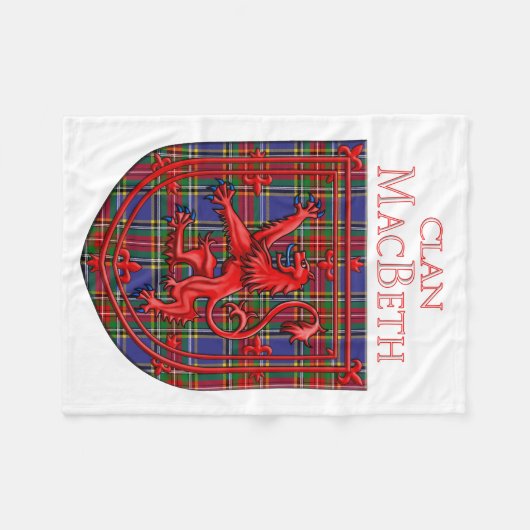 MacBeth Tartan Scottish Play Lion Rampant Fleece Deken (Voorkant (Horizontaal))
