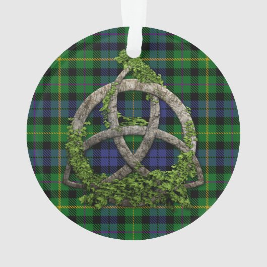MacBride Tartan en Celtic Trinity Knot Ornament (achterkant)