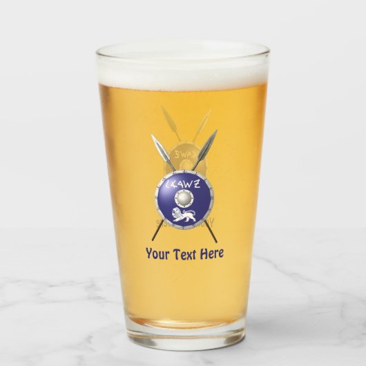 Maccabee Shield and Spears Glas (Voorkant gevuld)