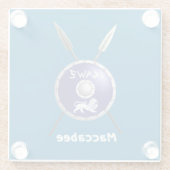 Maccabee Shield and Spears Glazen Onderzetter (Achterkant)