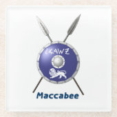 Maccabee Shield and Spears Glazen Onderzetter (Voorkant)