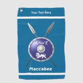 Maccabee Shield and Spears Golfhanddoek (Voorkant)