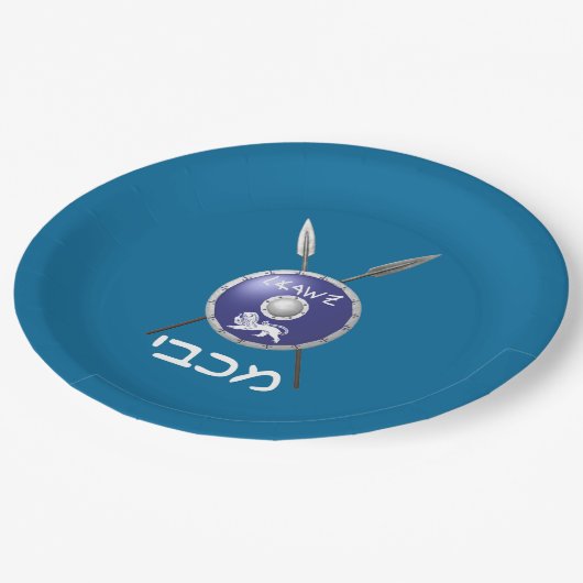 Maccabee Shield and Spears Papieren Bordje (Gekanteld)