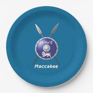 Maccabee Shield and Spears Papieren Bordje