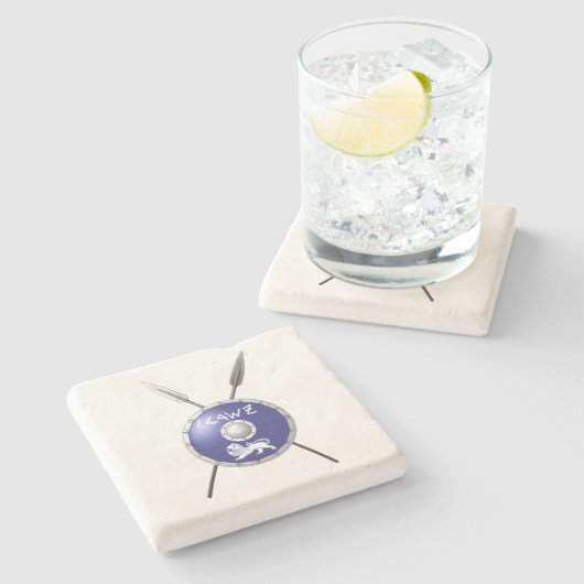 Maccabee Shield and Spears Stenen Onderzetter (Zijkant)