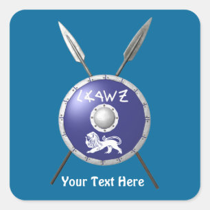 Maccabee Shield and Spears Vierkante Sticker