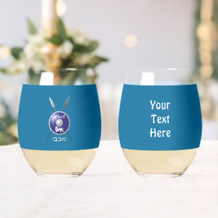 Maccabee Shield and Spears Wijnglas Zonder Voet