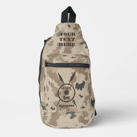 Maccabee Shield and Spears - woestijn Sling Bag (Voorkant)