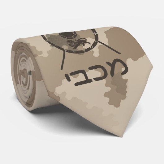 Maccabee Shield and Spears - woestijn Stropdas (Opgerold)