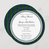 MacCallum Scottish Wedding Round Invitation Kaart (Voorkant / Achterkant)