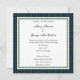 MacCallum Scottish Wedding Square Invitation Kaart