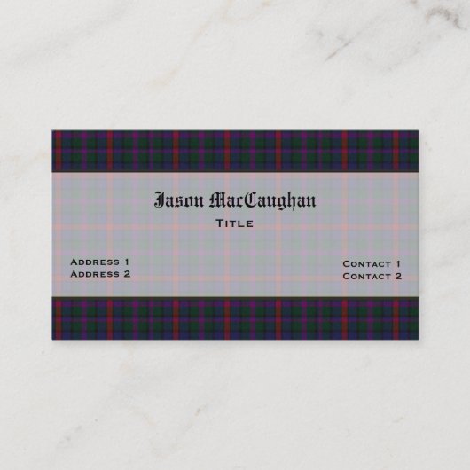 MacCaughan Tartan Aangepast Visitekaartje (Voorkant)