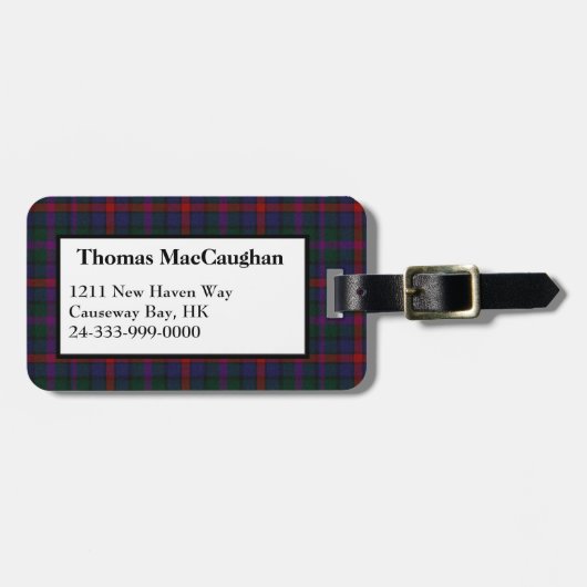 MacCaughan Tartan Pset Bagagelabel (Voorkant horizontaal)
