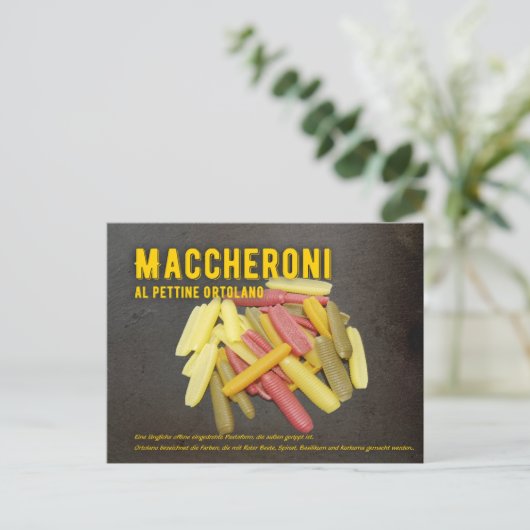 Maccheroni al pettine Italienisches Rezept  Briefkaart (Staand voorkant)