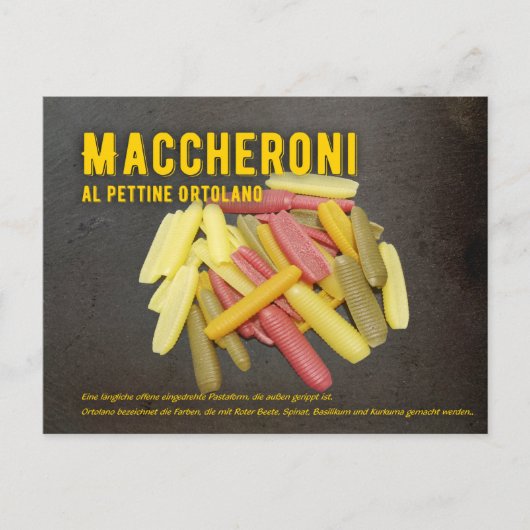 Maccheroni al pettine Italienisches Rezept  Briefkaart (Voorkant)