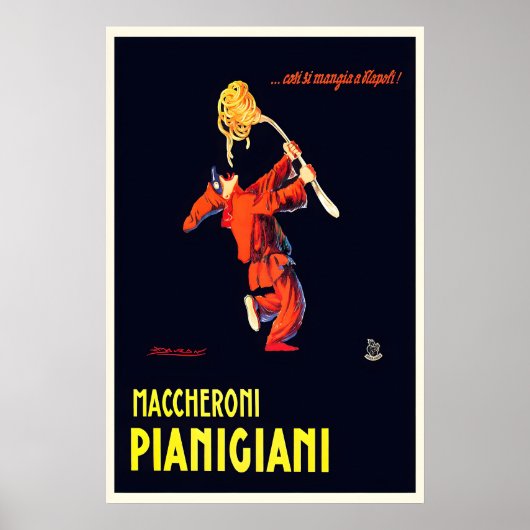 Maccheroni Pianigiani Vintage Poster van Achille (Voorkant)