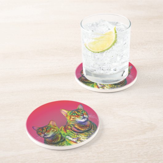 Macchi Cats Sandstone Onderzetter (Zijkant)