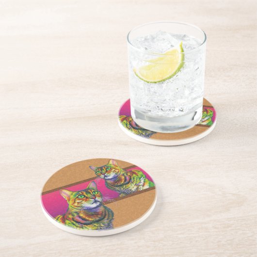 MACCHI-KWADRAAT ZANDSTEEN ONDERZETTER (Zijkant)