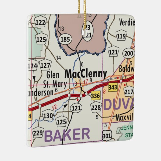MacClenny Florida Map Keramisch Ornament (Rechts)