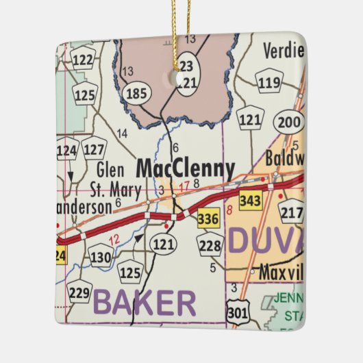 MacClenny Florida Map Keramisch Ornament (Links)